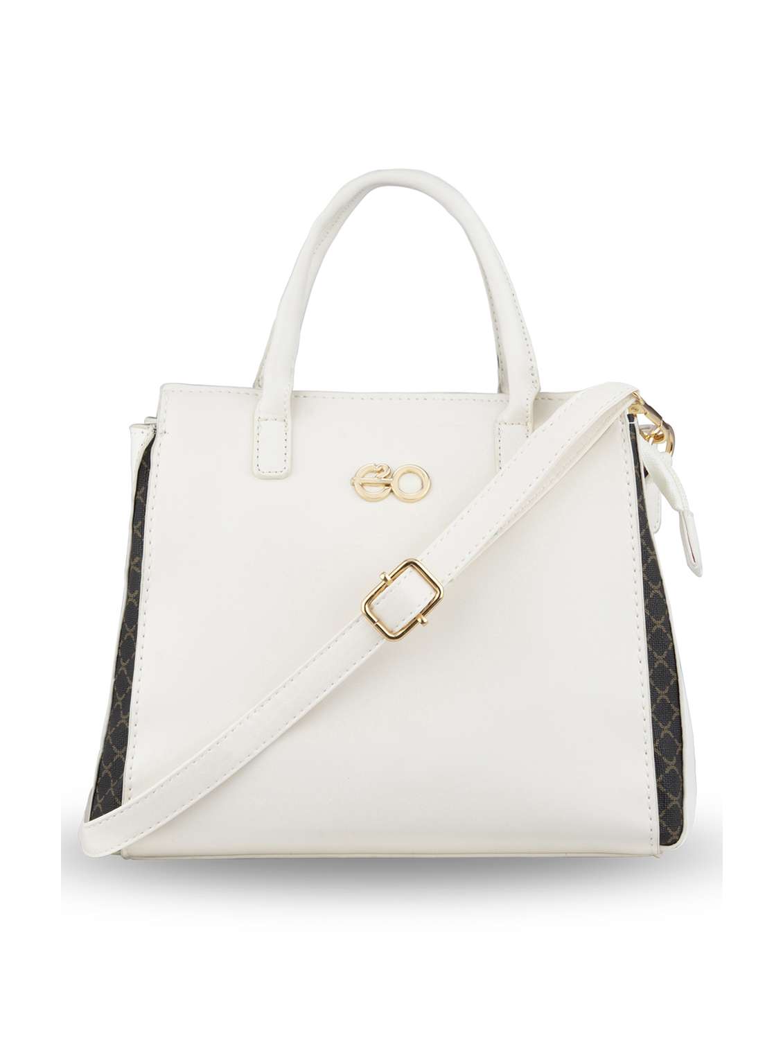 white solid regular handbag