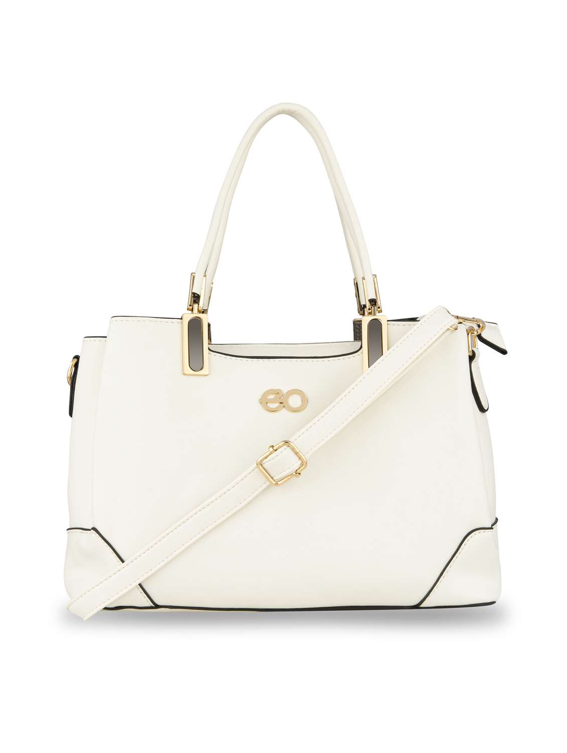 white solid regular handbag