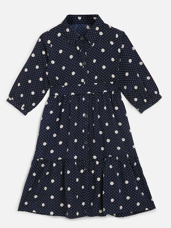 girls collared short sleeves frock