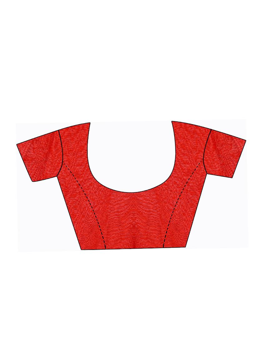 women's floral red colored saree with blouse - 18485774 - Standard Image - 1