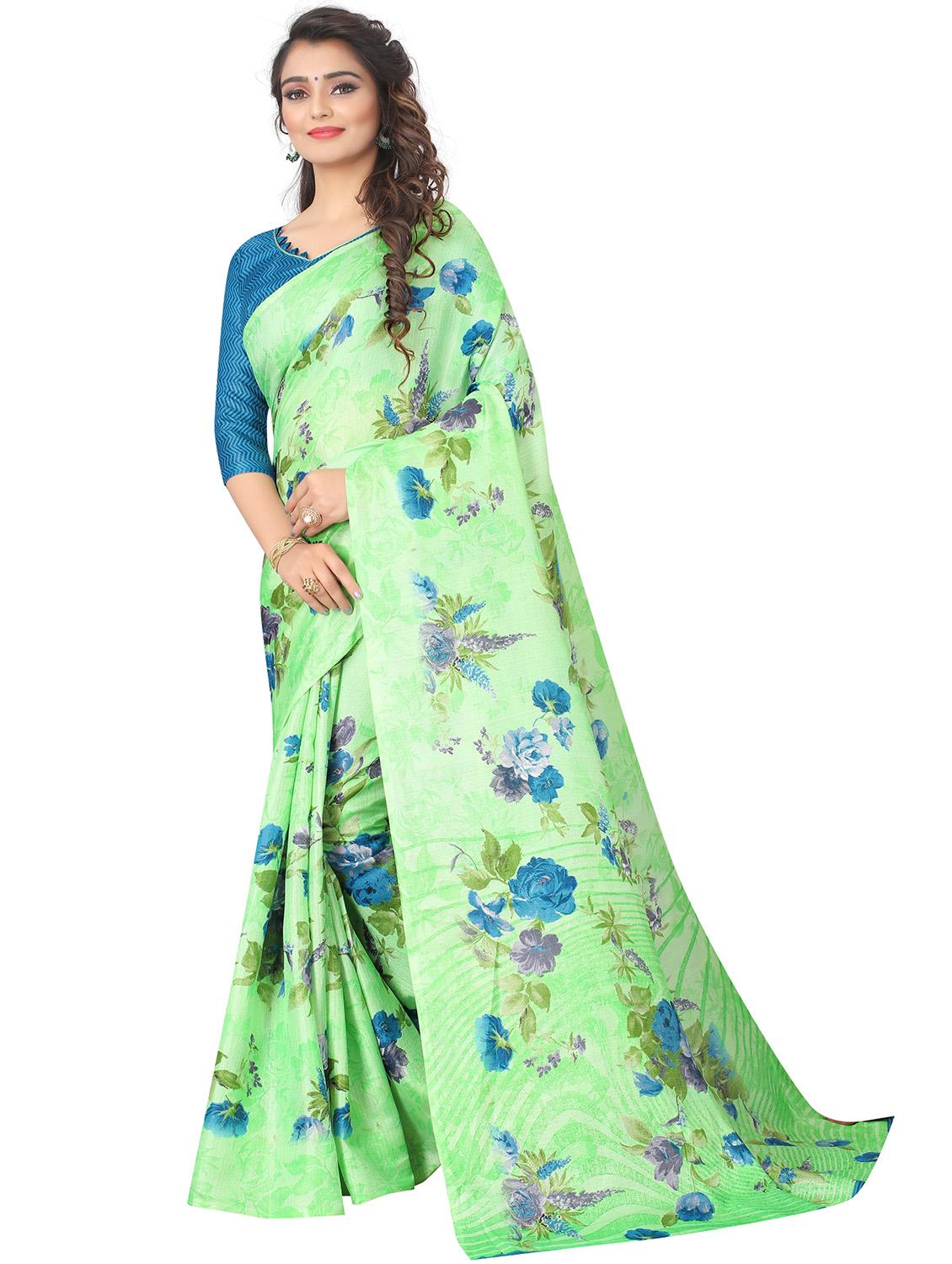 floral printed saree - 18487956 - Standard Image - 1