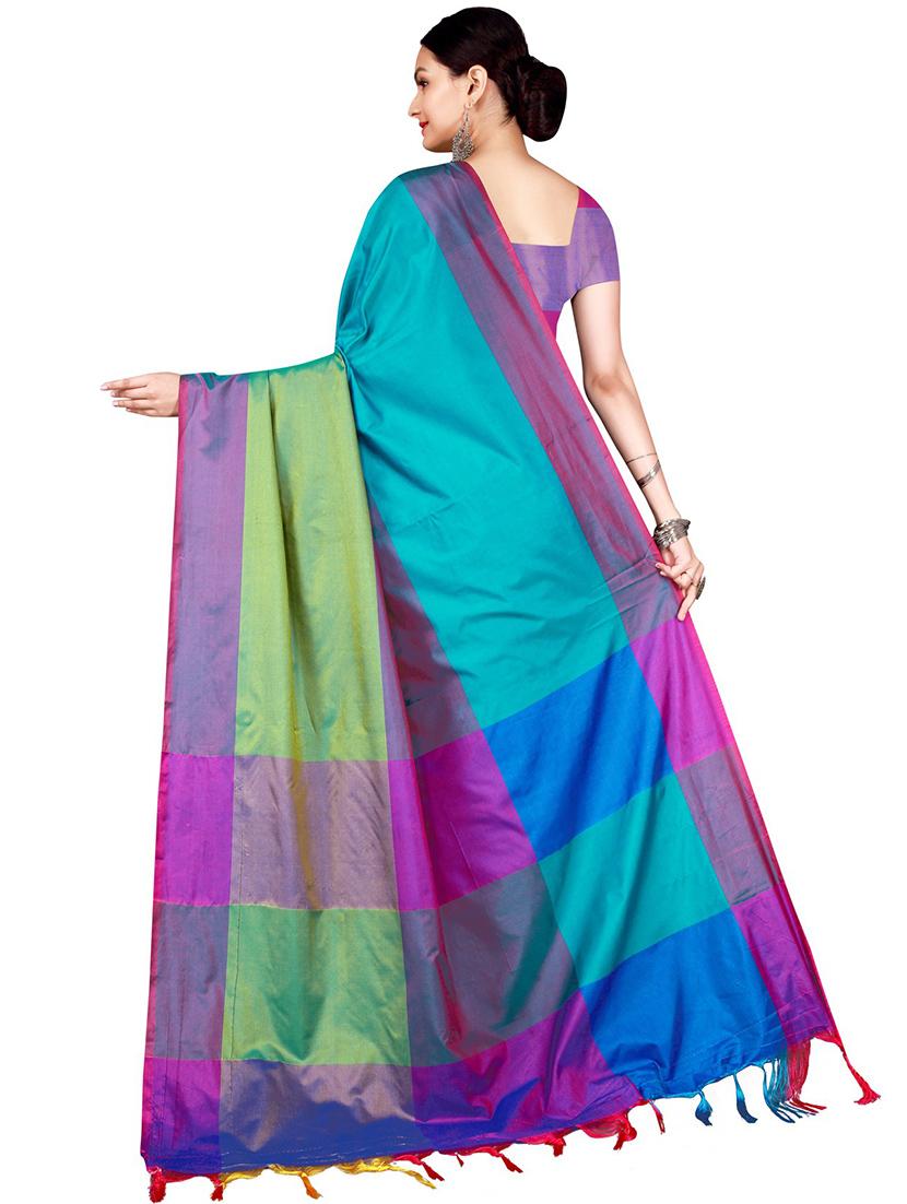 multi colored cotton silk printed saree - 18487988 - Standard Image - 1