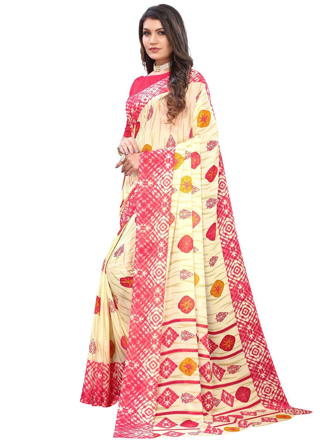 bordered printed saree with blouse - 18488006 -  Standard Image - 1