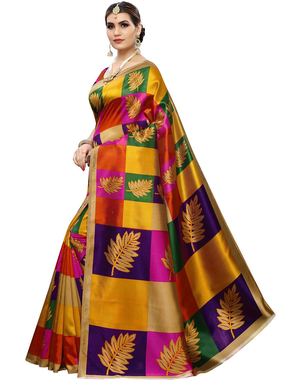 women color block southern silk saree - 18488008 - Standard Image - 1