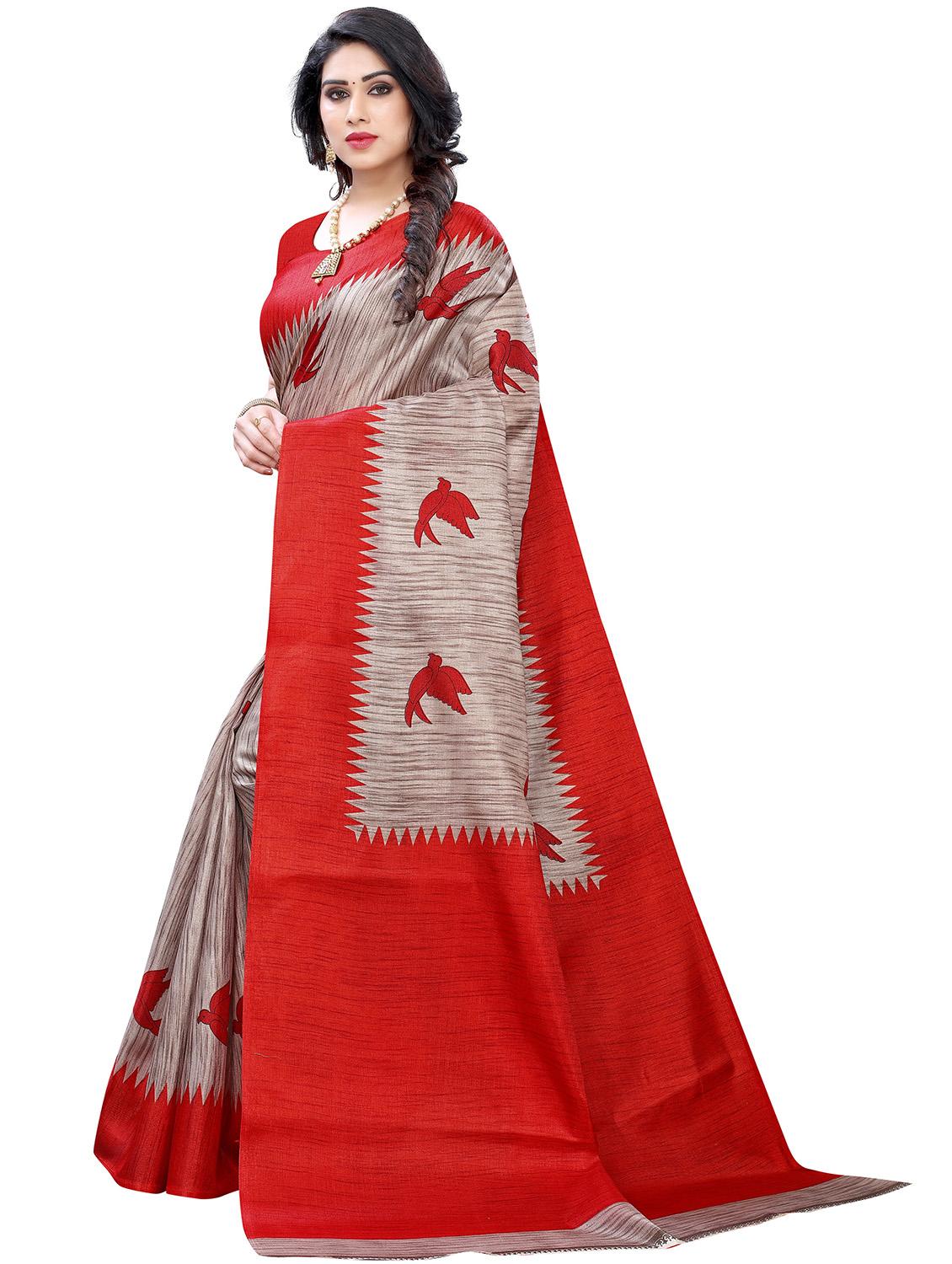 conversational printed saree with blouse - 18488014 -  Standard Image - 1