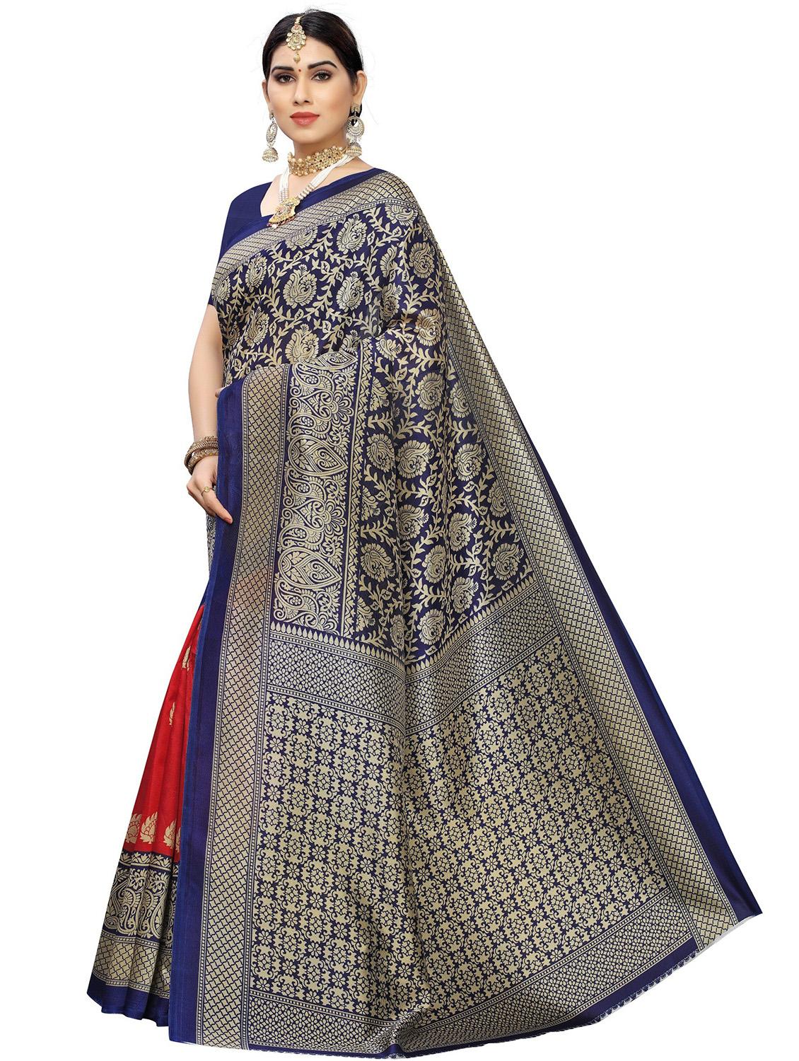 women's printed multi colored saree with blouse - 18488082 - Standard Image - 1