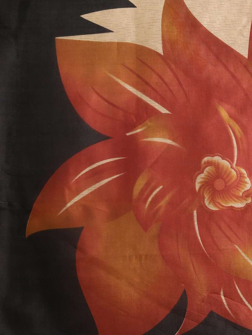 women's floral black colored saree with blouse - 18488128 -  Standard Image - 4