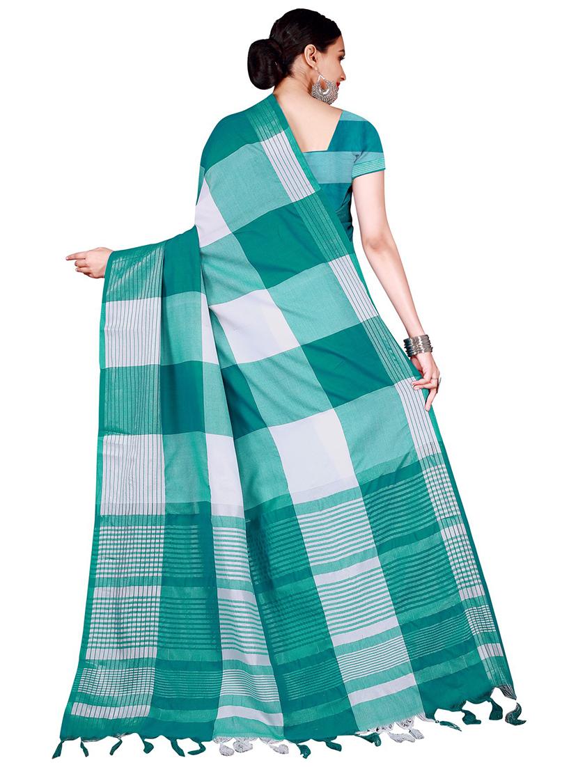 tassel detailed checkered saree - 18488379 -  Standard Image - 1