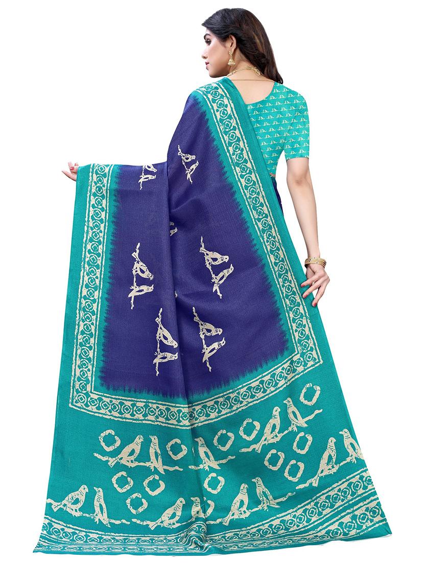 contrast bordered printed saree - 18488502 -  Standard Image - 1