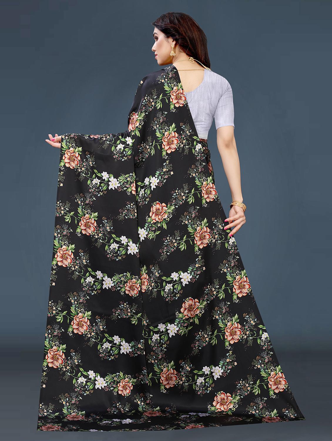 floral printed saree  with blouse - 18489085 -  Standard Image - 1