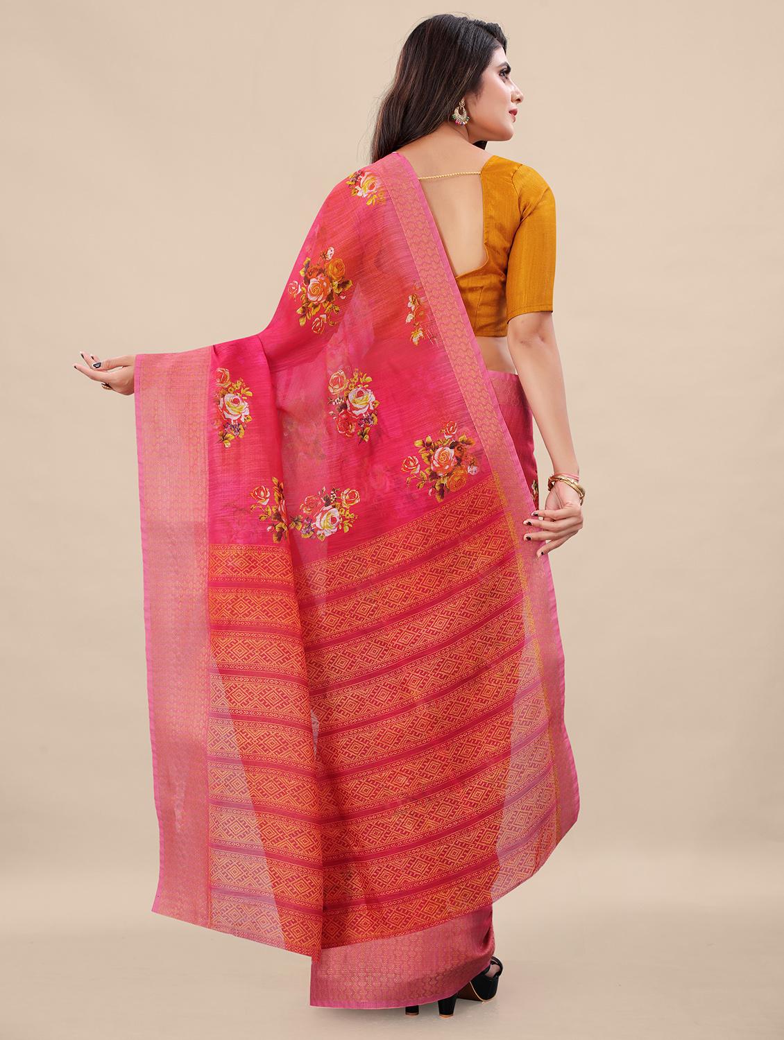floral printed saree  - 18489093 -  Standard Image - 1