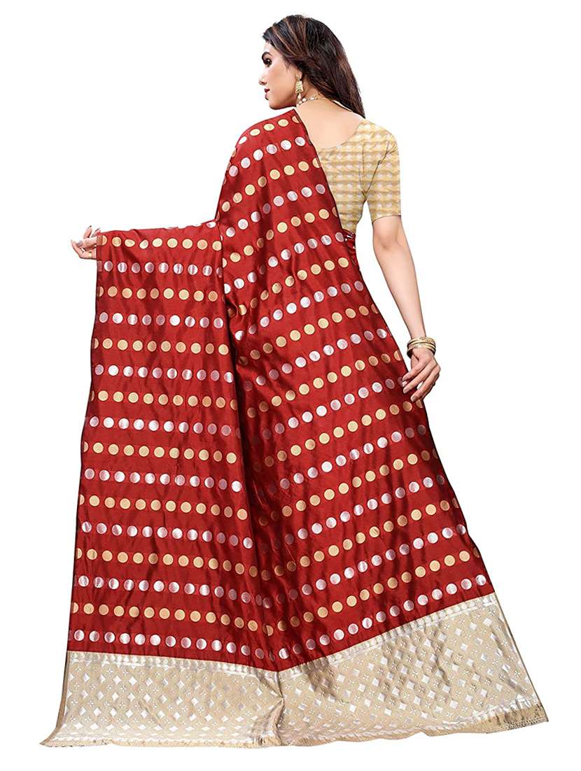 self design woven saree with blouse - 18489102 -  Standard Image - 1