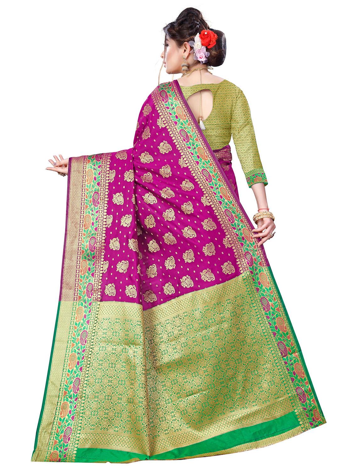 jacquard work banarasi saree with blouse - 18489106 -  Standard Image - 1