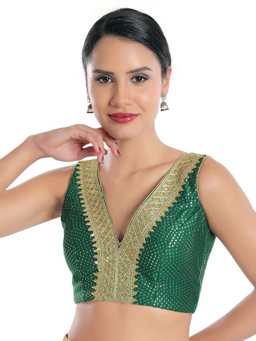 v neck sequined blouse