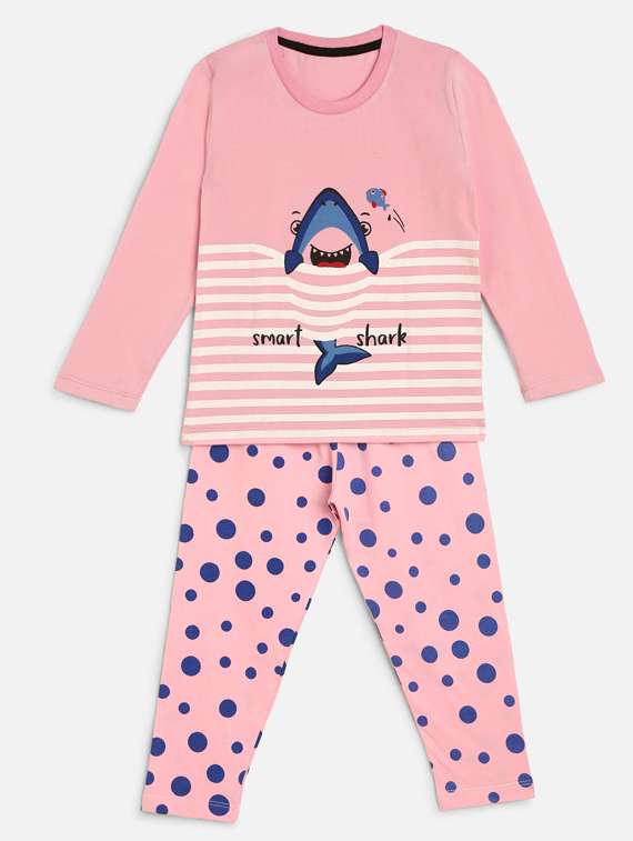 boys printed nightwear pajama set 