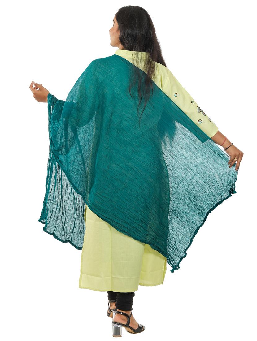 teal plain dupatta - 18498256 - Standard Image - 1