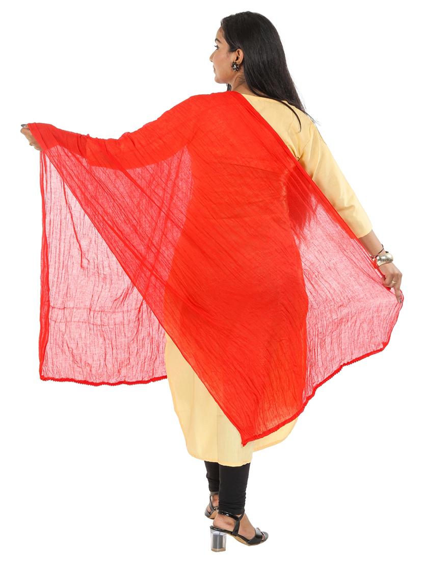 red cotton dupatta - 18498261 - Standard Image - 1