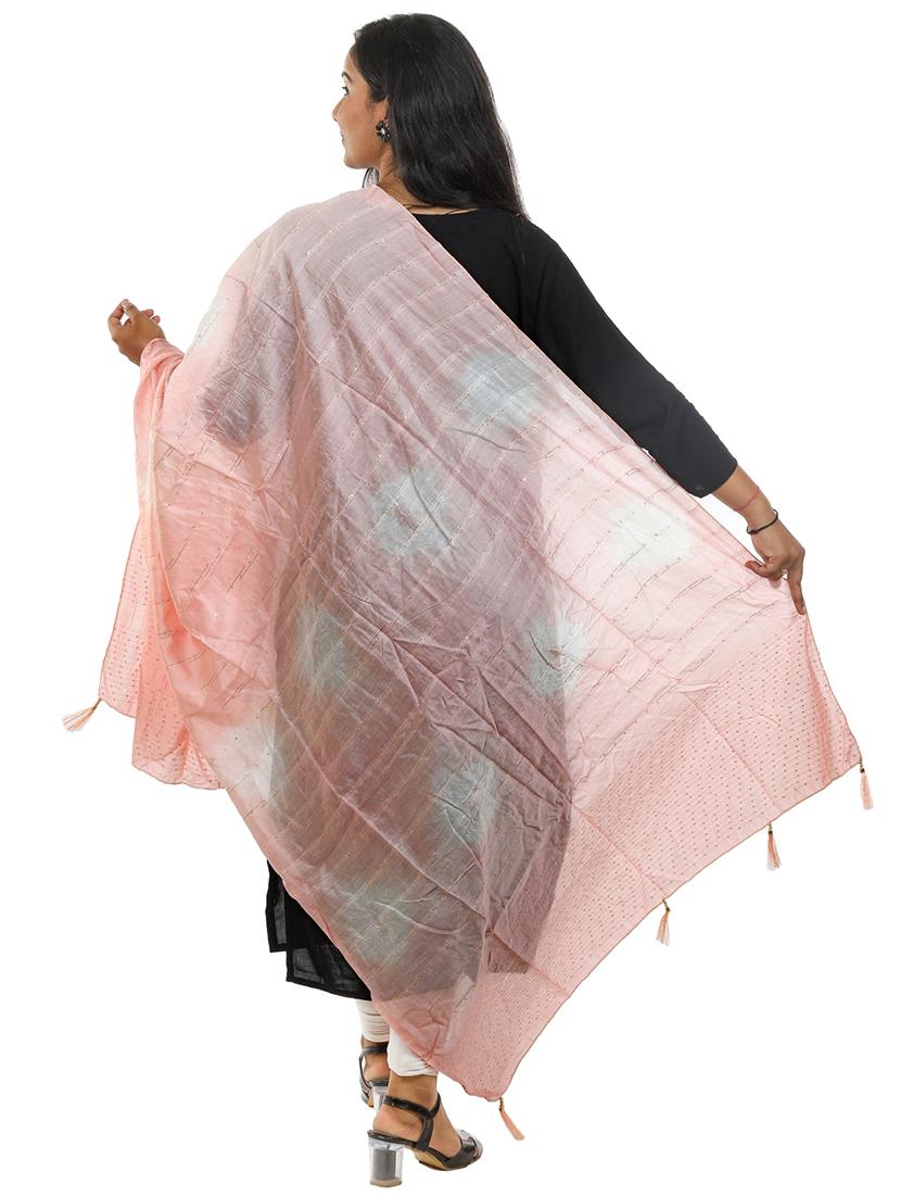 peach chanderi dupatta - 18498273 -  Standard Image - 1