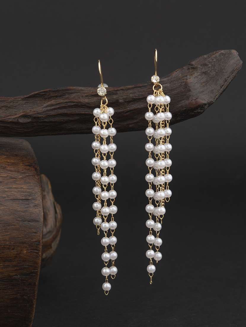 white brass drop earring