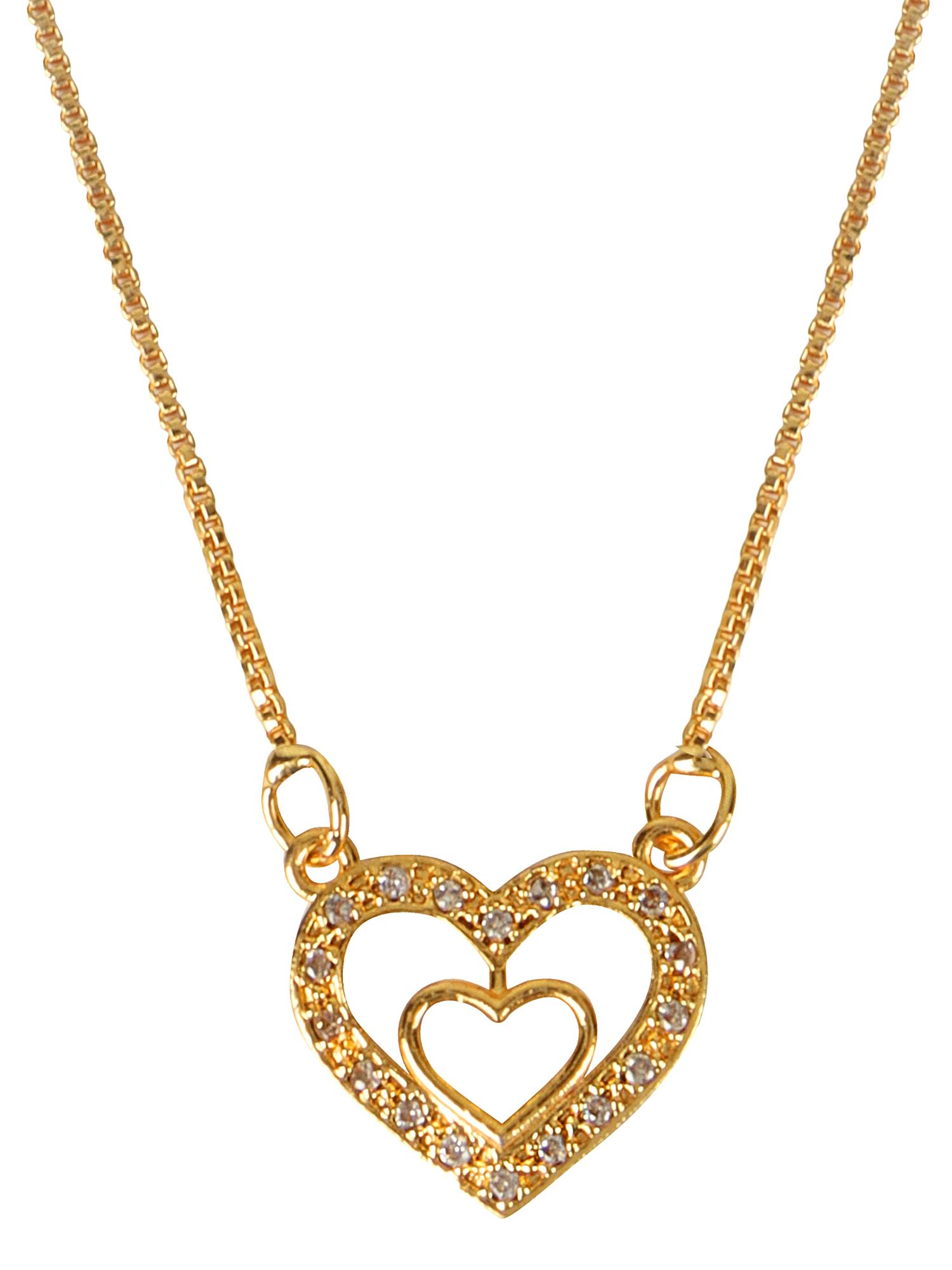 heart shape gold plated pendant - 18498484 - Standard Image - 1