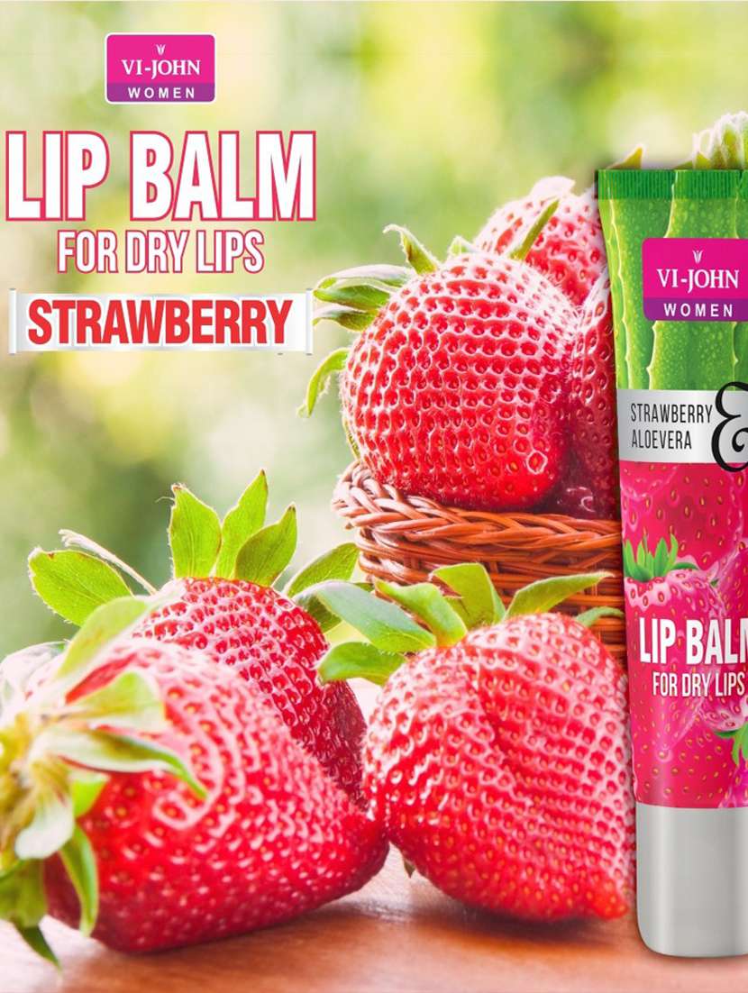 vi-john lip balm strawberry aloevera  10gm pack of 10 - 18498745 -  Standard Image - 1