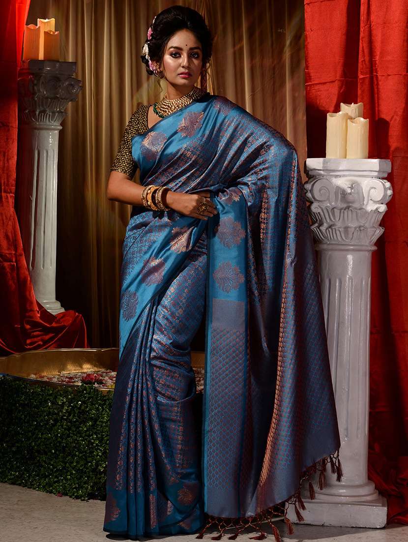 self design woven saree