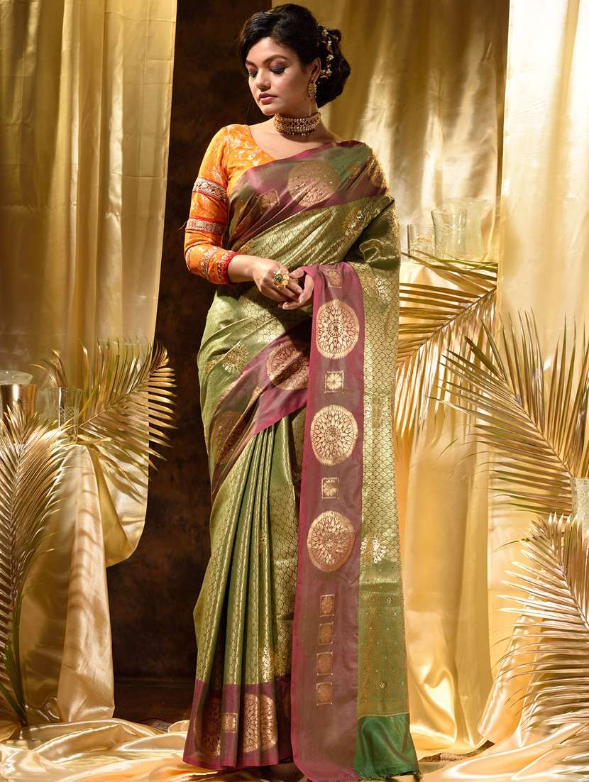 tassels detailed woven saree