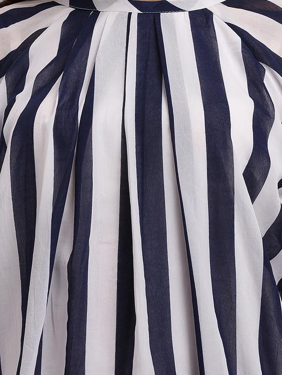 tie front striped regular top - 18500197 - Standard Image - 4
