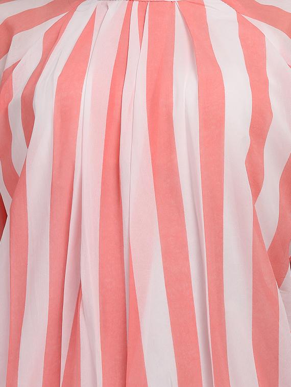 tie front striped regular top - 18500199 - Standard Image - 4