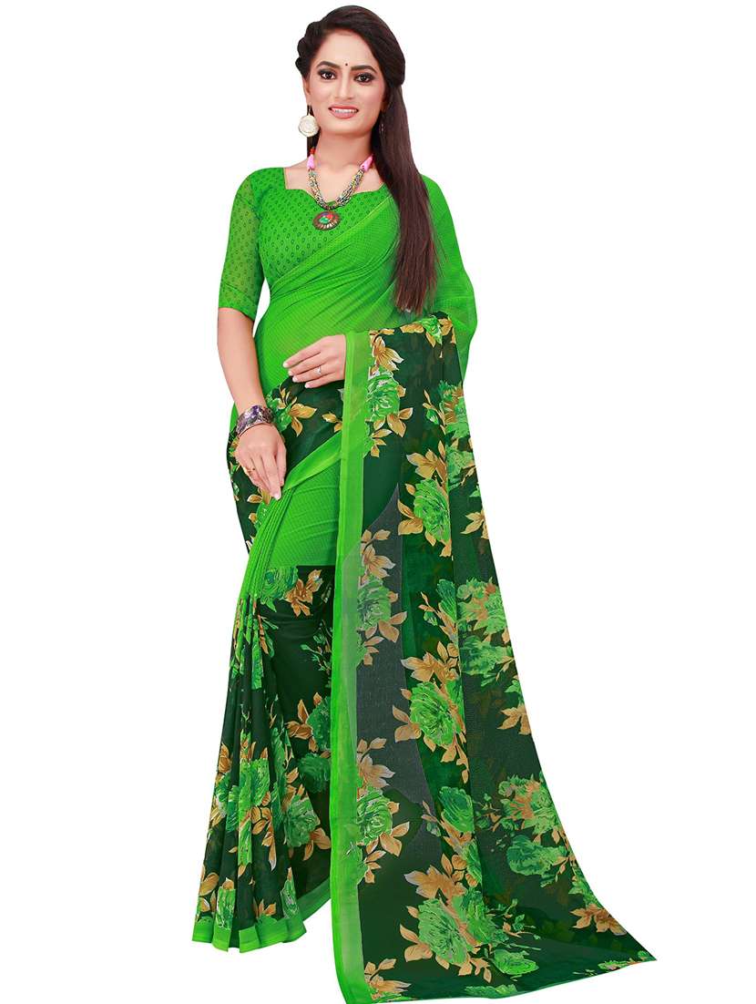 pack of 2 printed sarees with blouse - 18500659 -  Standard Image - 1