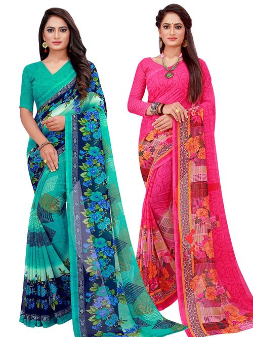 women's saree combo with blouse - 18500868 -  Standard Image - 0