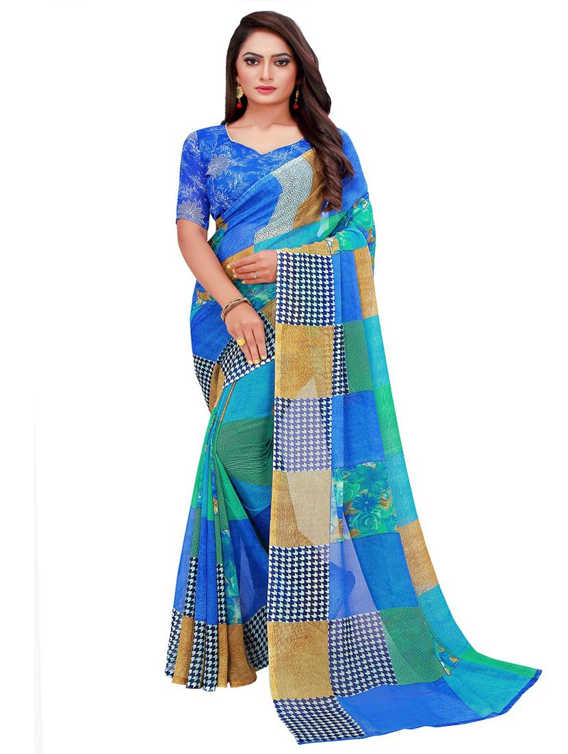 women's saree combo with blouse - 18500880 - Standard Image - 1