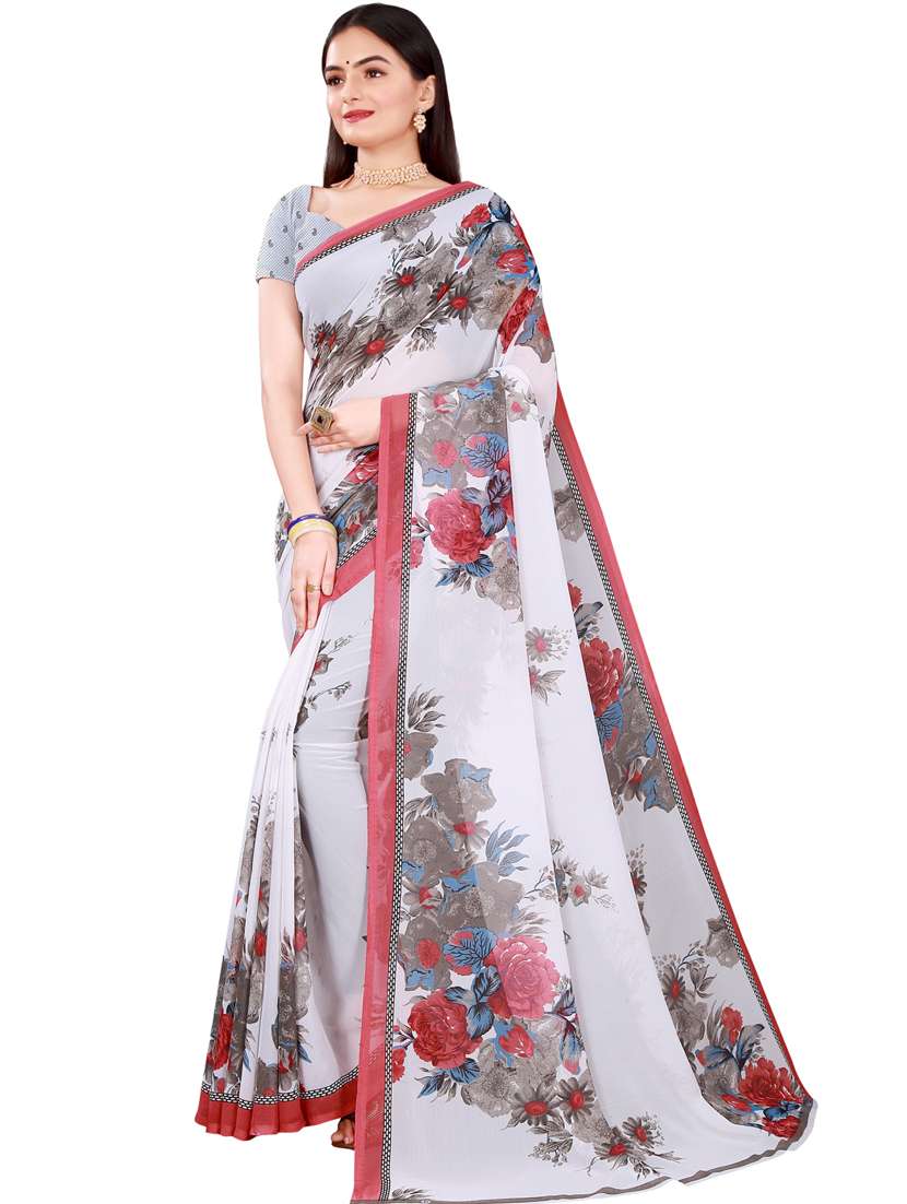 pack of 2 printed sarees  with blouse - 18500898 -  Standard Image - 1