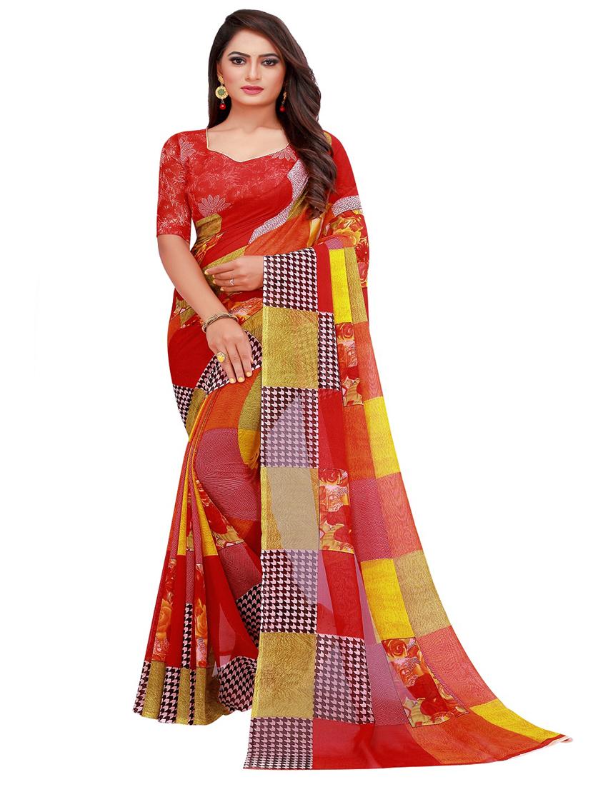 pack of 2 printed saree with blouse - 18501046 - Standard Image - 1
