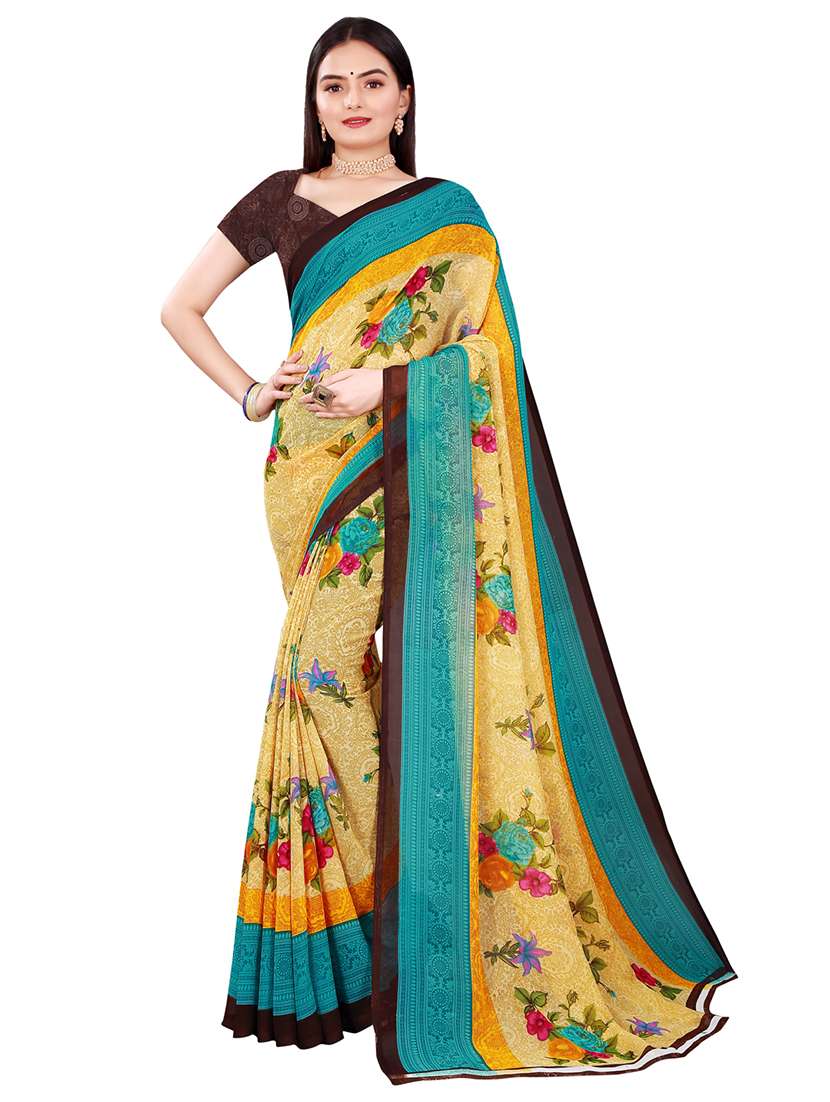 pack of 2 printed sarees  with blouse - 18501352 -  Standard Image - 1