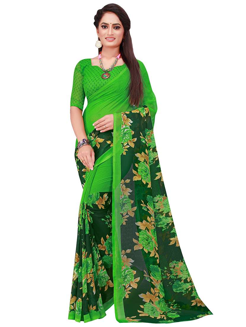 pack of 2 printed sarees with blouse - 18501456 -  Standard Image - 1