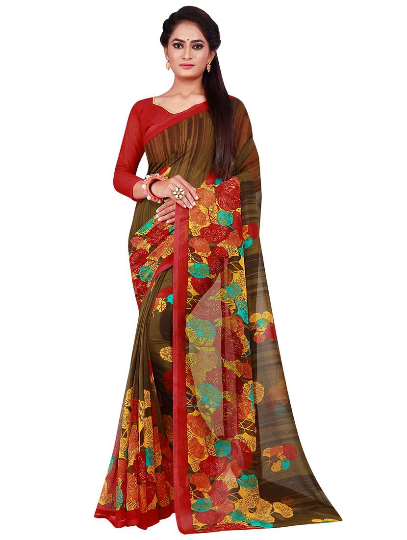pack of 2 printed sarees with blouse - 18501495 -  Standard Image - 1