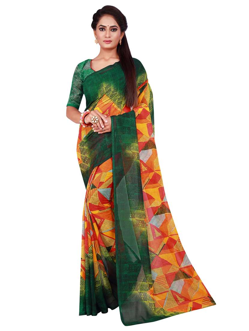 pack of 2 printed sarees with blouse - 18501561 -  Standard Image - 1