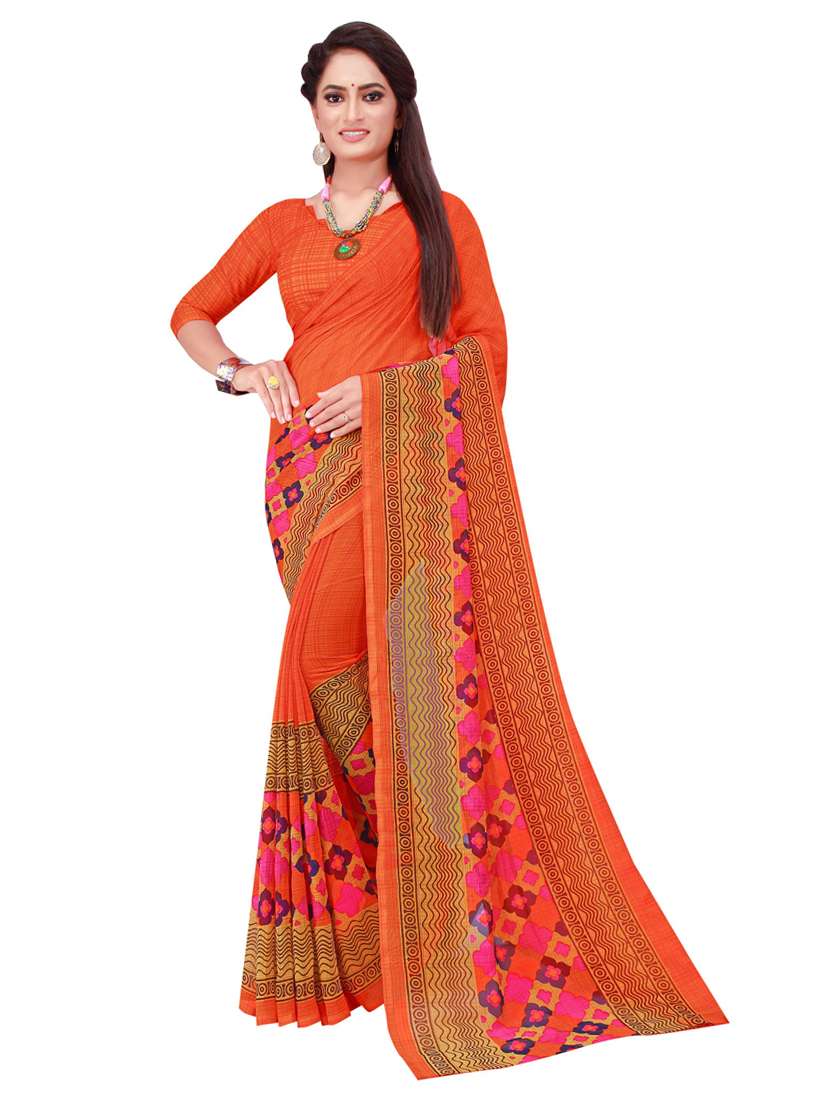 pack of 2 printed sarees with blouse - 18501608 -  Standard Image - 1