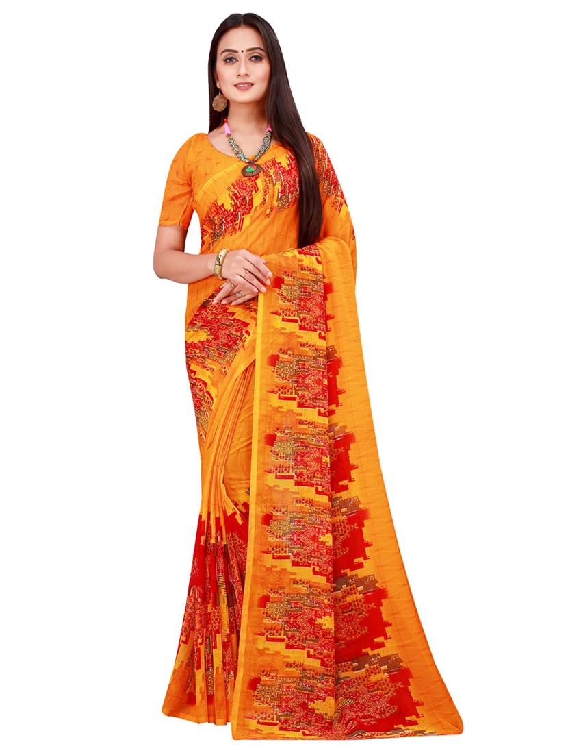 pack of 2 printed sarees with blouse - 18501663 - Standard Image - 1