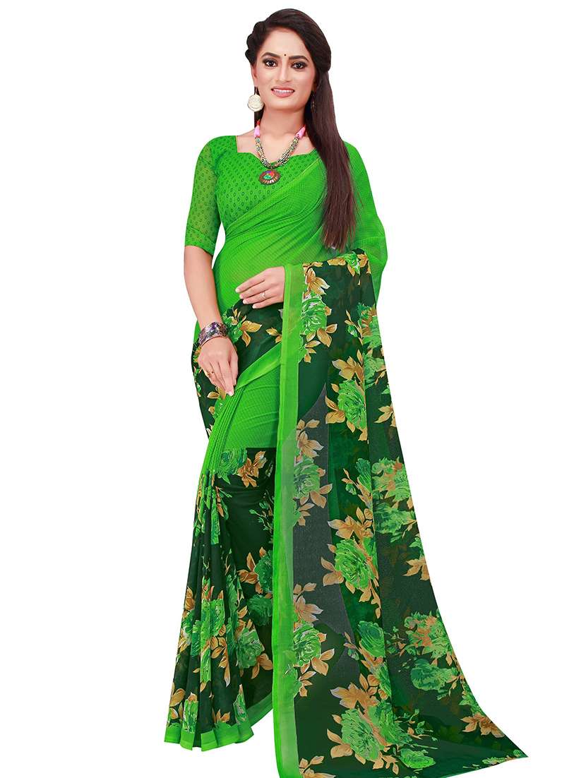 pack of 2 printed sarees with blouse - 18501817 -  Standard Image - 1