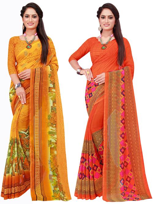 women's saree combo with blouse - 18502012 -  Standard Image - 0