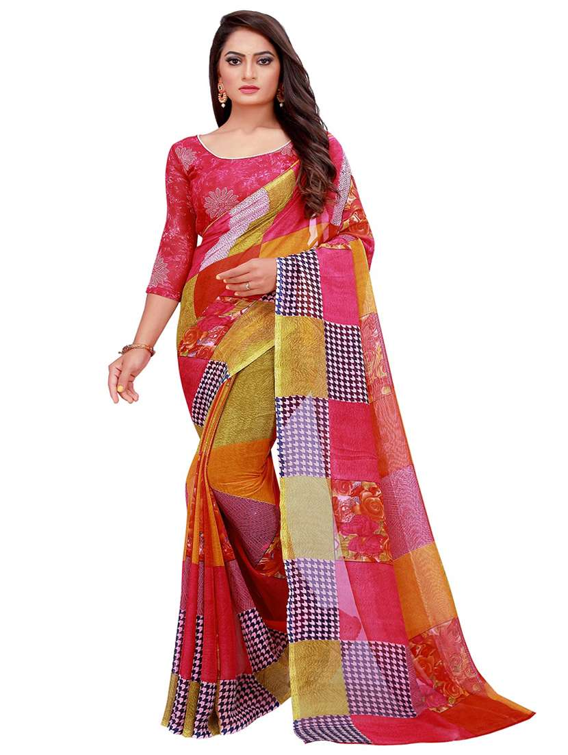 women's saree combo with blouse - 18502015 - Standard Image - 1