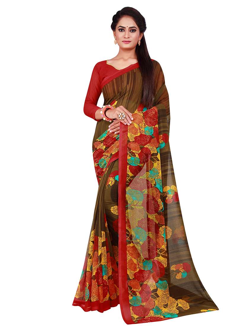 pack of 2 printed sarees with blouse - 18502110 -  Standard Image - 1