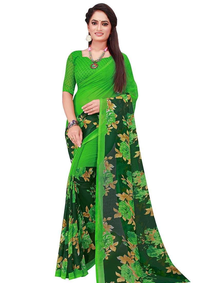 pack of 2 printed sarees with blouse - 18502294 -  Standard Image - 1