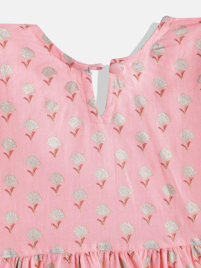 girls pink floral kurta sharara set - 18502406 - Standard Image - 4