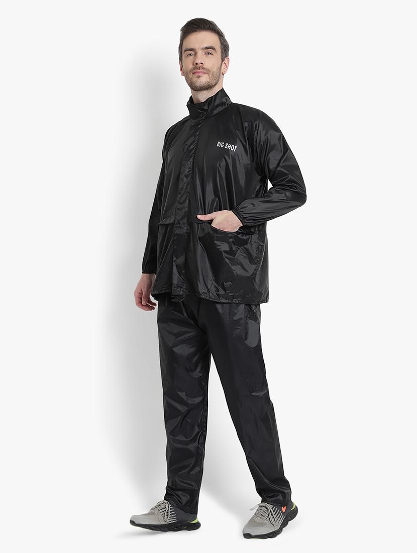 black solid hooded rain suit - 18503965 -  Standard Image - 1