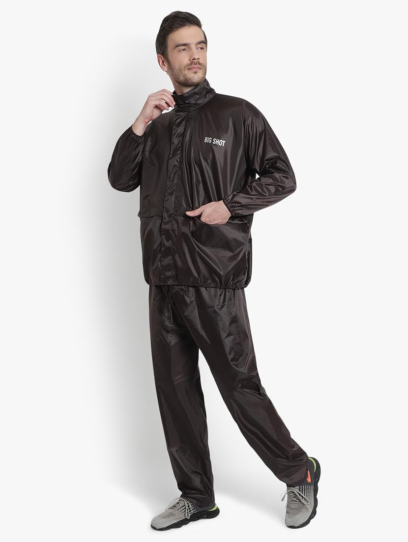 brown solid hooded rain suit - 18503967 -  Standard Image - 1