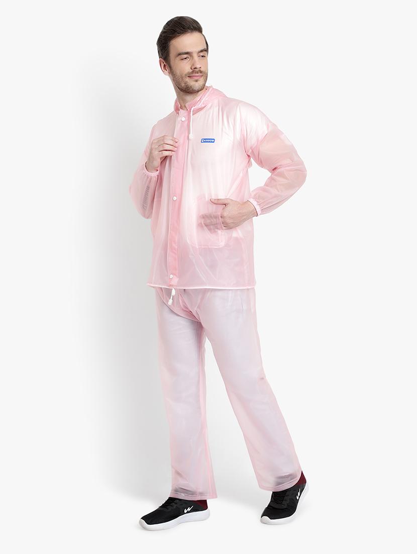 pink transparent solid hooded rain suit - 18504000 -  Standard Image - 1