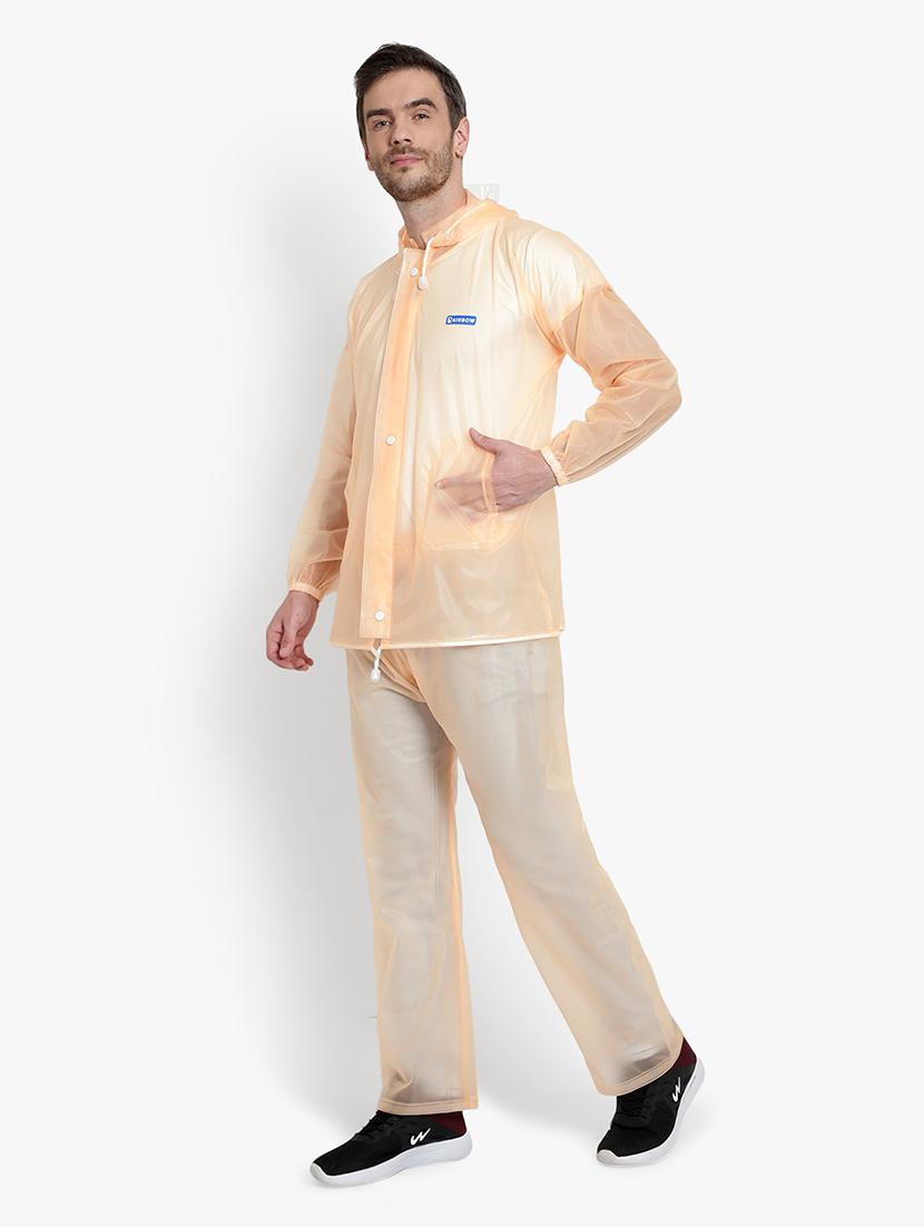 orange transparent solid hooded rain suit - 18504004 -  Standard Image - 1